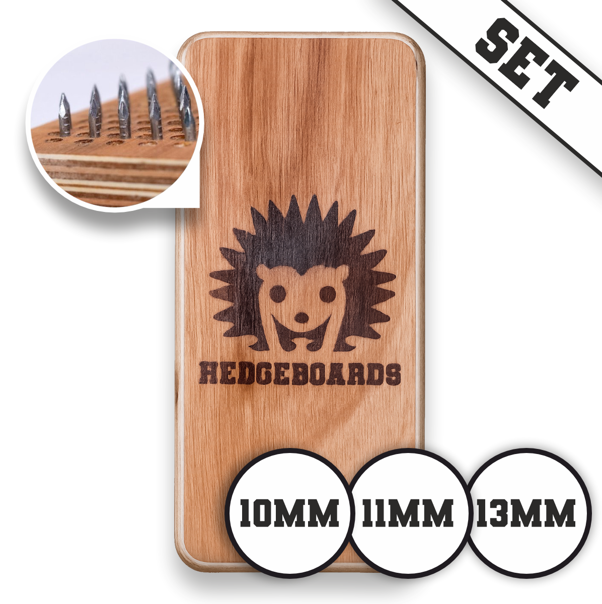 hedgeboards sadhu nailboard spijkerplank set silver 10mm 11mm 13mm